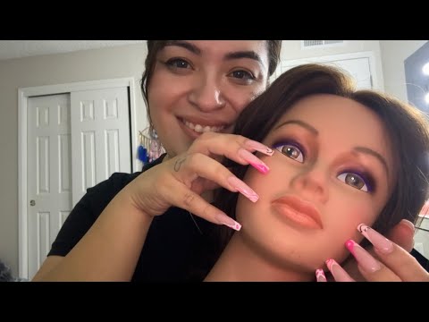 ASMR| Mannequin tingles- face tapping, scalp scratching & hair brushing 🎧 😴