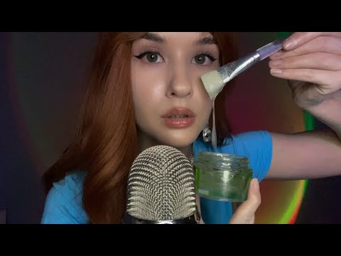 ASMR I Take Care of your Face. Personal attention. Moth sounds and hand movement