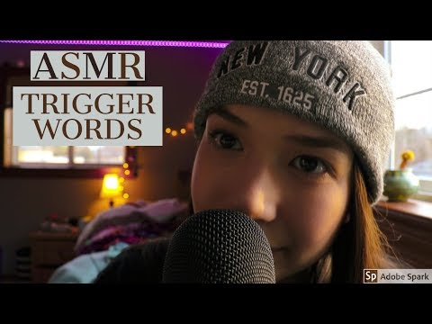 ASMR close up trigger words (tingly whispers + mouth sounds)