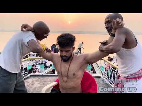 ASMR In The Morning IndianStreet Massage | Street Barber Chamunda brothers at Holy city Varanasi