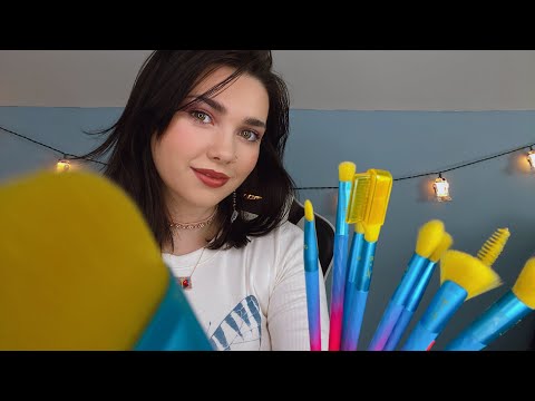 ASMR Brushing My Face - Brushing Your Face • Personal Attention