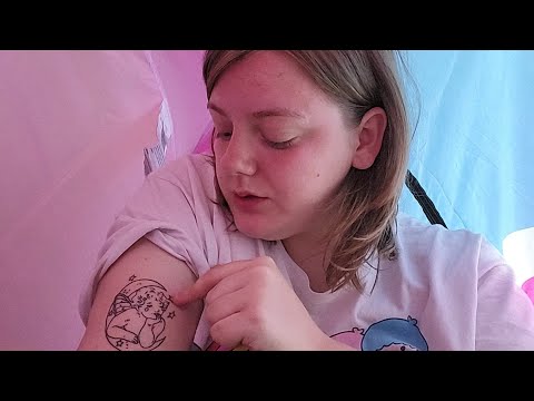 ASMR-In My Tent-Rambling about my BUSY Weekend w/ PICS! (tattoos, train ride, canoeing, arcade) lofi