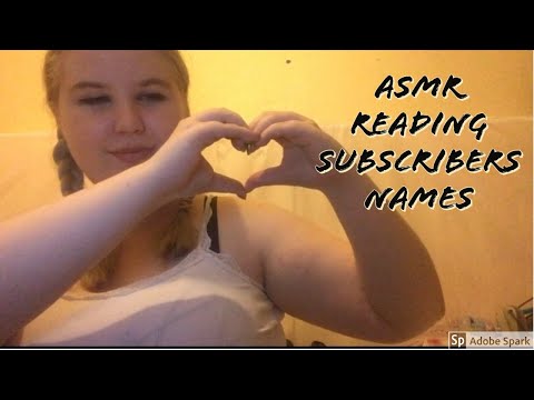 ASMR Reading Subscriber's Names (Whispering)