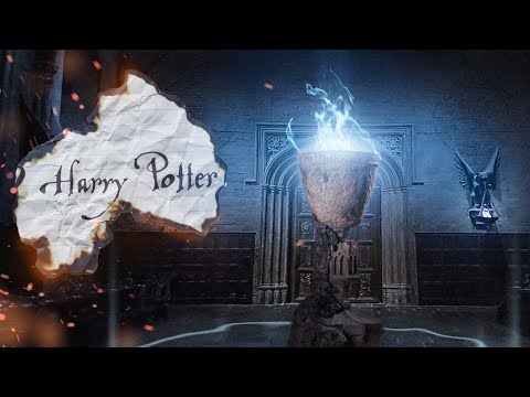 The Goblet of Fire [ASMR] ⚡ Harry Potter Inspired Ambience ⋄ Crackling Fire & Soft chatter & Thunder
