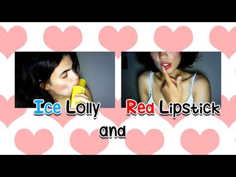 [ASMR] ICE LOLLY and RED LIPSTICK
