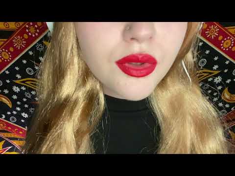 Lens Licking And Kissing With Red Lipstick (mouth sounds)