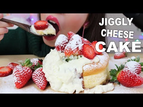 ASMR JIGGLY COTTON CHEESE CAKE (Soft Eating Sounds) Soothingly Spoken