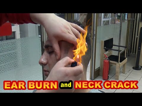 ASMR turkish barber massage + NECK CRACK+ EAR BURN +head, face, ear, back, arm, neck, sleep massage