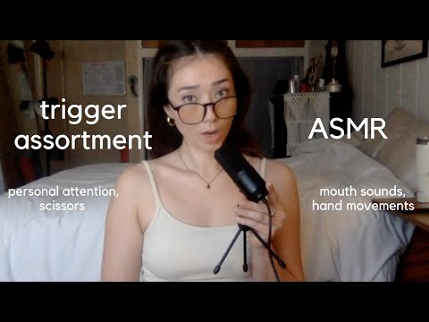 trigger assortment | mouth sounds | hand movements | personal attention | scissors | plucking