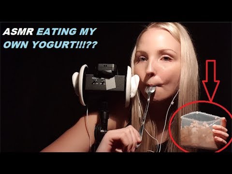 ASMR Chocolate Moose Eating [Mouth Sounds] and Playful Ear Touching