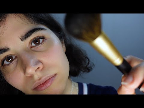 YOU CAN'T SLEEP? (let me brush your face) GERMAN ASMR
