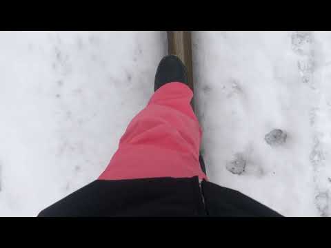 ASMR snow crunching BOOTS train rail walking great sounds :)