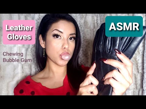ASMR| Bubble Gum and Leather Gloves Whisper Rambling