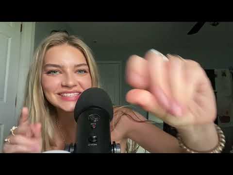 ~Tingly Clicky Whisper Ramble~(Hand Movements, Gum Chewing, Hand Sounds) | ASMR