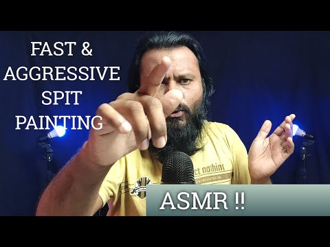 ASMR Fast And Aggressive Spit Painting No Talking