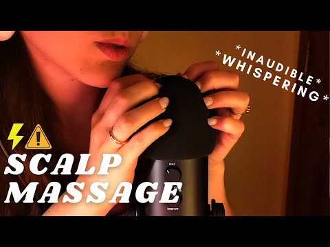 ASMR - FAST AND AGGRESSIVE SCALP SCRATCHING massage with INAUDIBLE WHISPERING | sponge cover