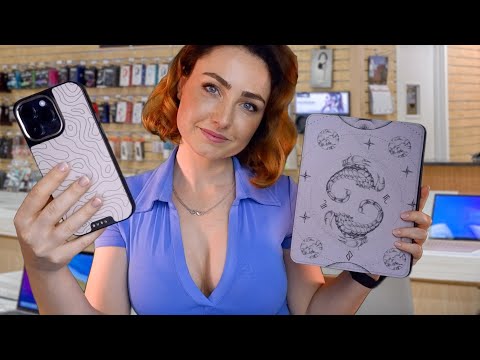 ASMR - SUPER NICE Tech Store Assistant helps you choose a new phone case (ft. BURGA)