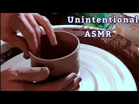 Pottery ASMR | Unintentional relaxing hand-crafting scene | (Fish tank, nature, real life)