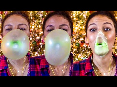 ASMR ~ GUM SOUNDS ONLY (popping, chewing, blowing BIG bubbles!!)