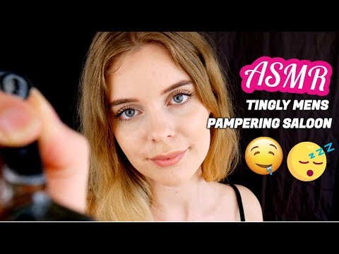 ASMR [Tingly] Mens Grooming/Pampering Service (Whispering, shaving cream, face massage, tapping..)