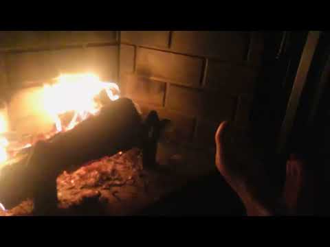 ASMR Rubbing my feet by the fireplace