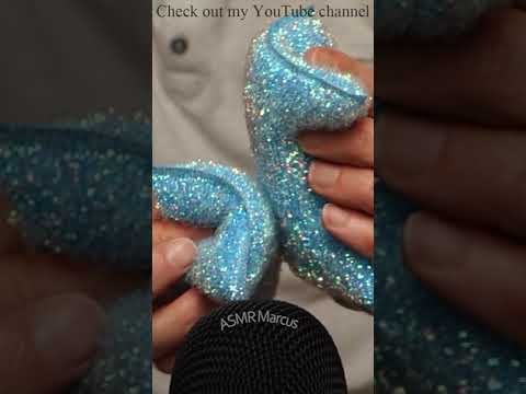 ASMR Rubbing Together These Blue Sparkly Scouring Pads #short