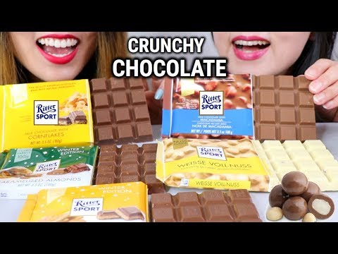 ASMR CRUNCHY CHOCOLATE (RITTER SPORT) 초콜릿 리얼사운드 먹방 チョコレートcoklat चॉकलेट | Kim&Liz ASMR