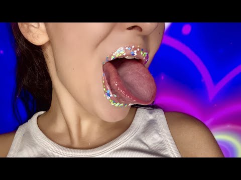 Spit painting and lens licking best asmr for sleeping |  mouth sound asmr tingles