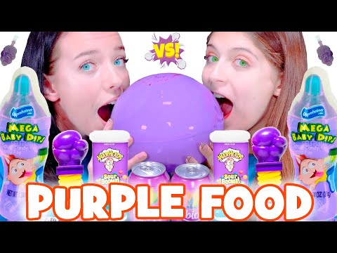 ASMR Eating Only One Color Food Mukbang Challenge Purple Candy Party  보라 챌린지 by Lilibu