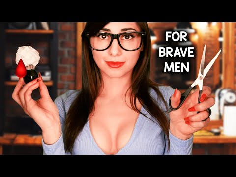 ASMR FOR BRAVE MEN ONLY💈🩸✂️ New Barber Gives you a Shave & Haircut Role Play