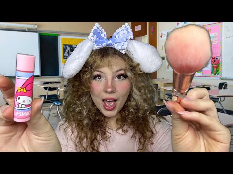 ASMR 💖SANRIO GIRL💖 Does Your Makeup In Class!📚(roleplay)