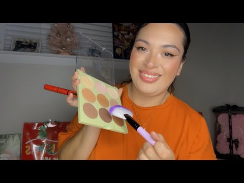 ASMR| Doing your Christmas work party makeup 💄- personal attention & some rummaging sounds
