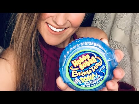 ASMR: Gum Chewing: No Talking- Hubba Bubba Sour(Chewing & Blowing Bubbles)