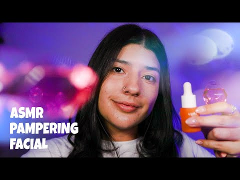 ASMR PAMPERING FACIAL - Face globes, hand movements, and mouth sounds