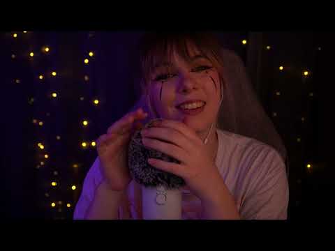ASMR | extra breathy close up whispering & fluffy mic scratching