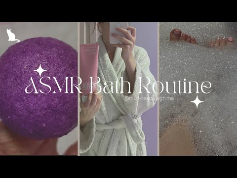 ASMR - Bath Routine, Get Un-Ready with Me! Running water, fizzing, bubbles, scrubbing