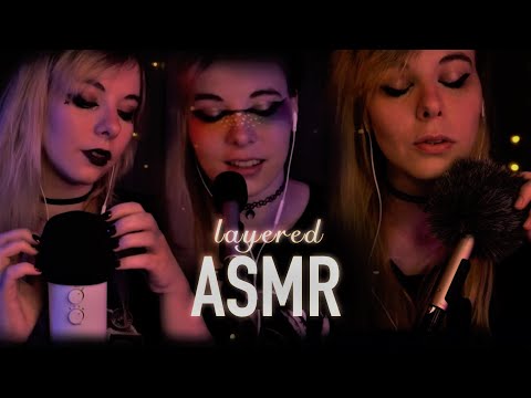 ASMR | 300% gentle ASMR layered sounds, white noise, fluffy mic, scratching, mouth sounds