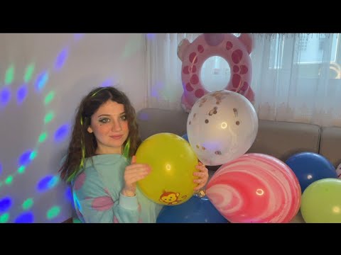 ASMR| Blowing And Balloons Popping | Spit Painting and Squeaky Sounds ♥️