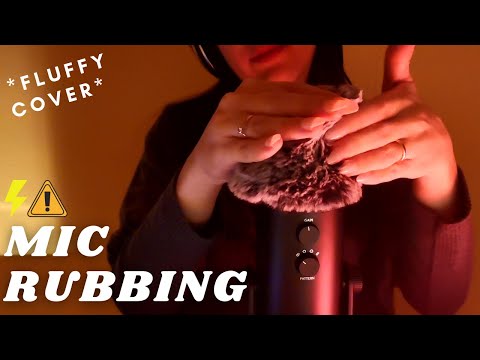 ASMR -  FAST AND AGGRESSIVE MIC RUBBING, stroking, scratching with FLUFFY COVER | brain melting