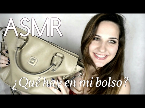ASMR Español || ¿Qué hay en mi bolso/cartera? (Tapping, scratching, crinkling y sonidos de cuero)