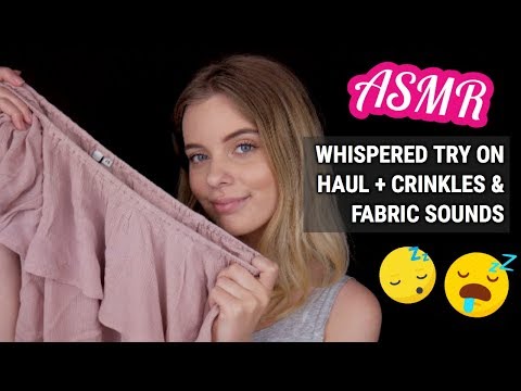 ASMR Whispered Try On Clothing Haul + Crinkles & Fabric Sounds