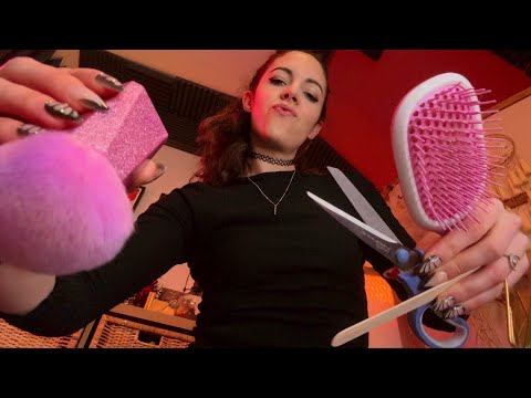 FAST AGGRESSIVE ASMR ⚡✂️ Chaotic Makeover (Hair & Makeup)