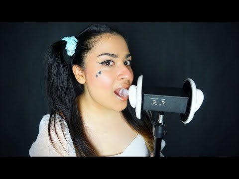 ASMR Ice Mouth Sounds w/ Gentle Ear Massage with Echo