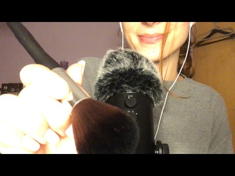 ASMR for CHARITY - Face Brushing with tingly Trigger Words🥰