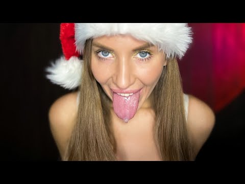 Awesome mouth sounds asmr | New Year episode | Lens licking, spit painting and tongue swirl