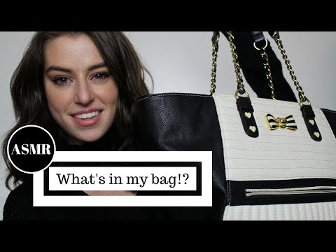 ASMR Whats in my bag? Tapping & scratching (soft spoken)- Grapes Leaf