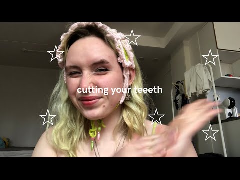 lofi asmr! [subtitled] cutting and cleaning your teeth!