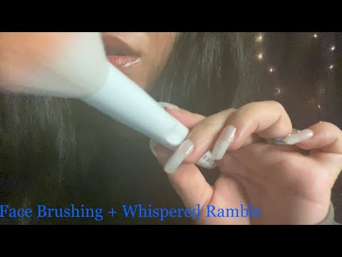 ASMR | Face Brushing & Whisper Ramble