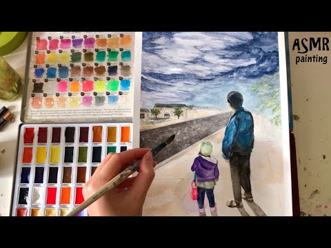 ASMR Painting a Precious Moment between Granddaughter and Grandpa! (Just the finishing touches)