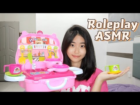 ASMR cooking for you with kids toys set but I use the real ingredients🍳(Roleplay ASMR)
